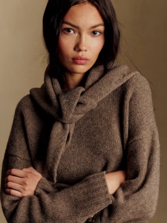 Sezane Accessories - Sezane | Scarf | Eli Scarf | Dark Taupe